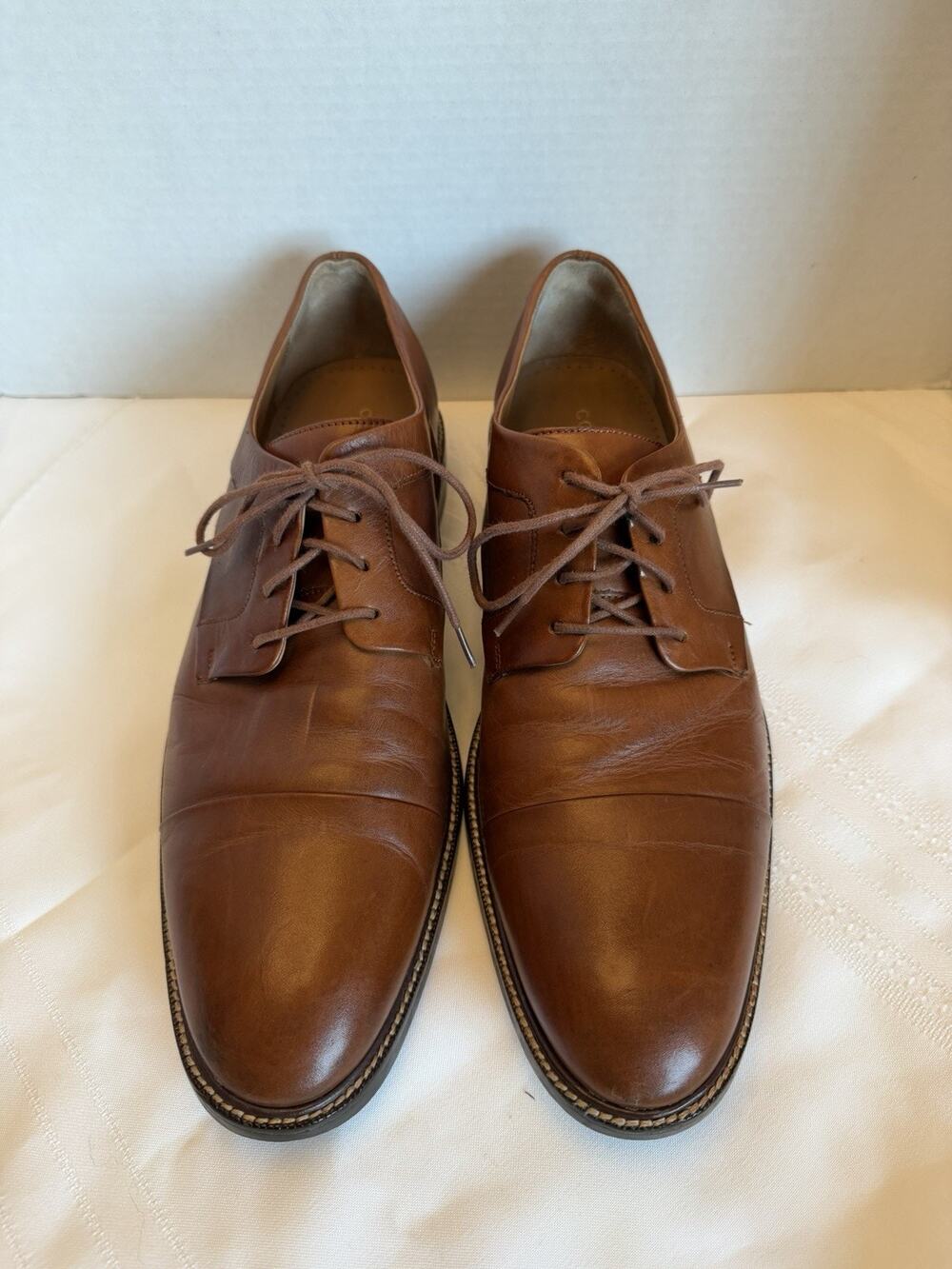 Cole Haan Men’s Causal Dress Brown Leather Warren Cap Toe Oxford Shoes Sz 10.5 M